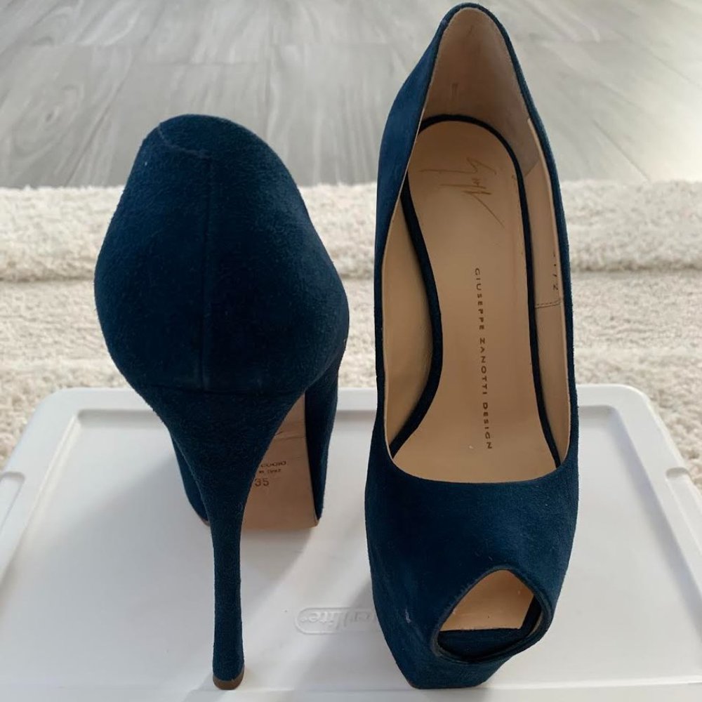 Size 35 Giuseppe Zanotti Blue Platform High Heels